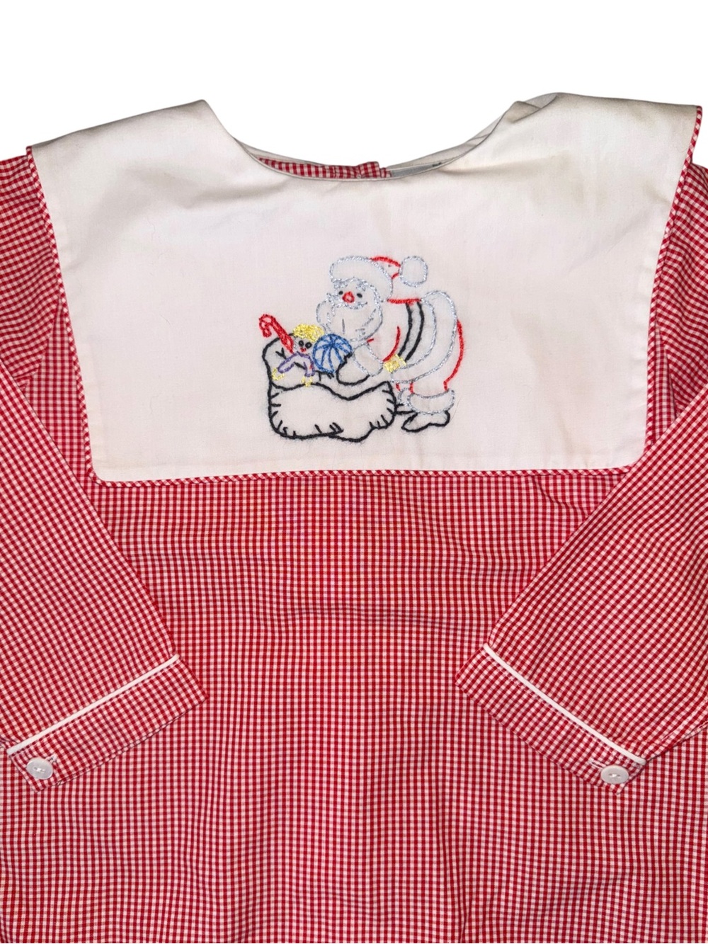 Cecil and Lou - Christmas Santa Embroidered Gingham Shirt - Picture 2 of 7